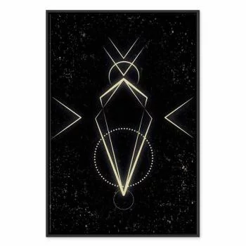 Obraz - Symetria figur (1-częściowy) - motyw graficzny w czarnym odcieniu - obrazek 2