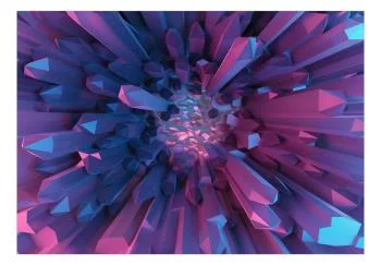 Fototapeta wodoodporna - Kryształ - geometryczna fantazja z elementami 3D w odcieniach fioletu - obrazek 2
