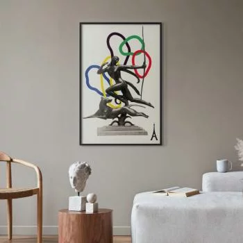Plakat - Grafika kolaż - kobieta strzelająca z łuku - obrazek 2