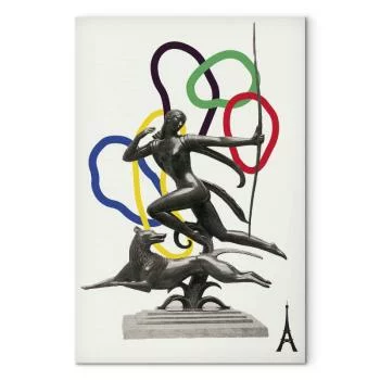 Obraz - Kobieta z psem - ilustracja - obrazek 2