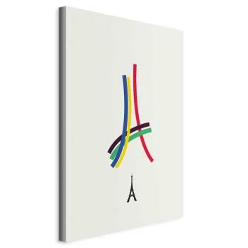 Obraz - Wieża Eiffla - grafika kolorowa - abstrakcja