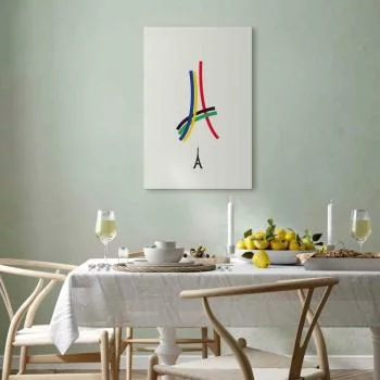 Obraz - Wieża Eiffla - grafika kolorowa - abstrakcja - obrazek 7