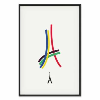 Obraz - Wieża Eiffla - grafika kolorowa - abstrakcja - obrazek 2