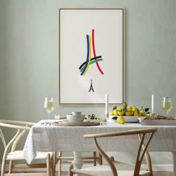 Obraz - Wieża Eiffla - grafika kolorowa - abstrakcja - obrazek 7