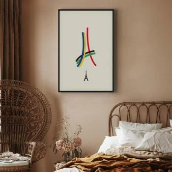 Obraz - Wieża Eiffla - grafika kolorowa - abstrakcja - obrazek 6