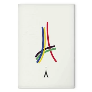 Obraz - Wieża Eiffla - grafika kolorowa - abstrakcja - obrazek 2