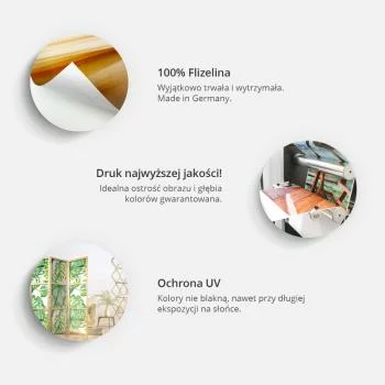 Parawan japoński - Złote Słońce i Księżyc - artystyczna ilustracja w stylu retro / Kosmiczna Harmonia - słońce - księżyc i gwiazdy w złotych odcieniach - obrazek 3