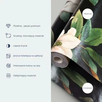 Tapeta - Niebieski antyk - delikatny wzór o tematyce greckiej i botanicznej - obrazek 3