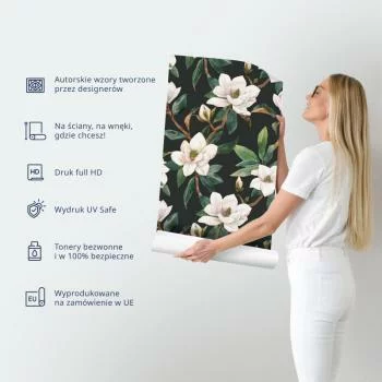 Tapeta - Niebieski antyk - delikatny wzór o tematyce greckiej i botanicznej - obrazek 4