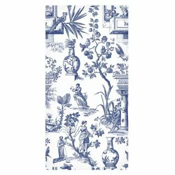 Tapeta - Niebieski antyk - delikatny wzór o tematyce greckiej i botanicznej - obrazek 2