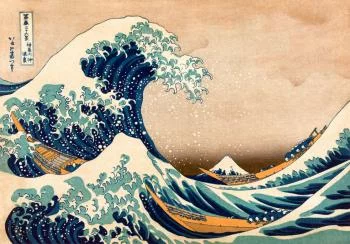 Fototapeta - Hokusai: Wielka fala w Kanagawie (Reprodukcja) - obrazek 6