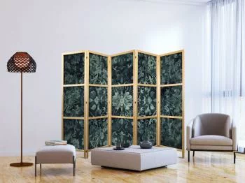 Parawan japoński - Wzór orientalny dywanowy - szmaragdowe ornamenty i przetarte wzory - obrazek 5