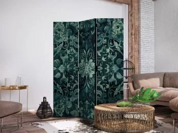 Parawan - Wzór orientalny dywanowy - szmaragdowe ornamenty i przetarte wzory - obrazek 5