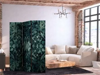 Parawan - Wzór orientalny dywanowy - szmaragdowe ornamenty i przetarte wzory - obrazek 2