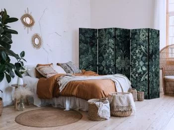Parawan - Wzór orientalny dywanowy - szmaragdowe ornamenty i przetarte wzory - obrazek 5