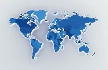 Fototapeta 3D - mapa świata - niebieskie podświetlenie - obrazek 2