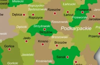 Fototapeta mapa Polski - miasta, powiaty, województwa - obrazek 3