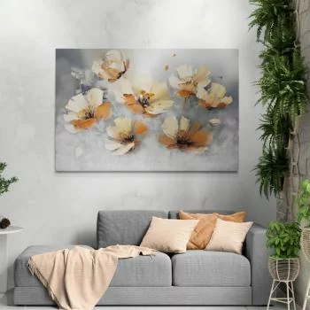 Obraz - kwiaty w kolorze aksamitnej brzoskwini