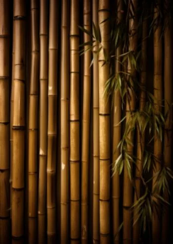 Plakat w ramie - bambusowa ściana - obrazek 2