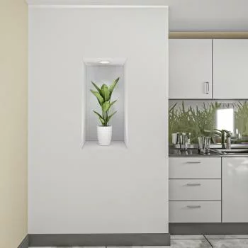 Naklejka na ścianę 3D do kuchni - kwiat we wnęce XXXV