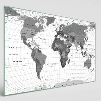 Obraz na szkle hartowanym - mapa świata