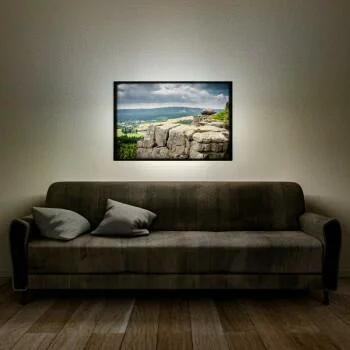 Obraz podświetlany LED - krajobraz górski