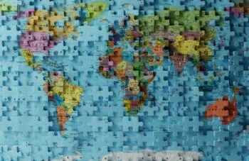 Fototapeta puzzle - mapa świata - obrazek 2