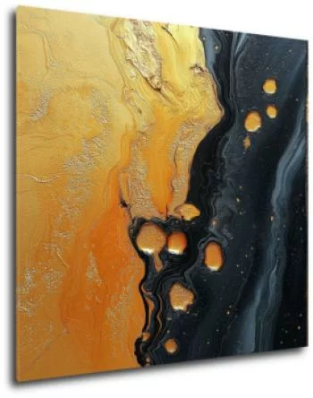 Obraz - rozlana harmonia złota i czerni - obrazek 2
