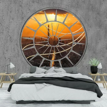 Fototapeta 3D na wymiar - widok ponad miastem