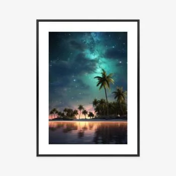 Plakat w ramie - gwiaździsta plaża na tropikalnej wyspie - obrazek 3