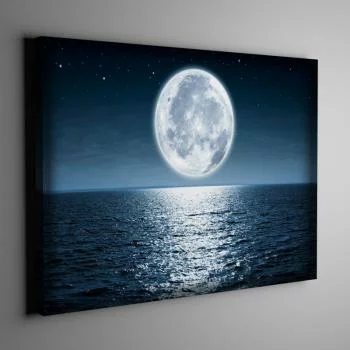 Obraz LED 45x30cm - pełnia księżyca