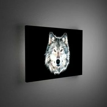 Obraz podświetlany LED - głowa wilka