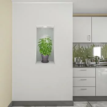Naklejka na ścianę 3D do kuchni - kwiat we wnęce XXIV