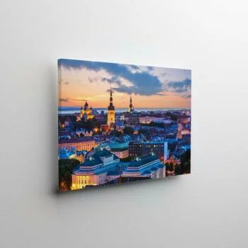 Obraz podświetlany LED - miasto Tallin
