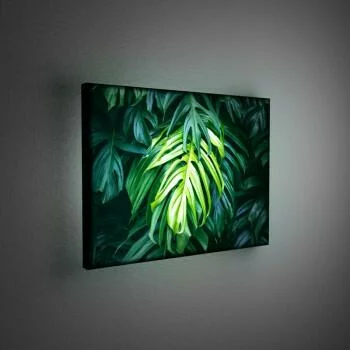 Obraz podświetlany LED - tropikalne liście