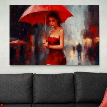 Obraz dziewczyna pod parasolem