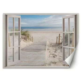 Fototapeta, Okno - widok na plażę - obrazek 2