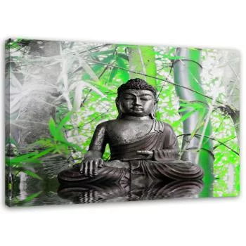 Obraz na płótnie, Budda i liście - obrazek 2