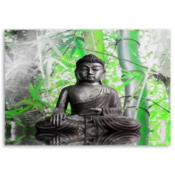 Obraz na płótnie, Budda i liście - obrazek 3