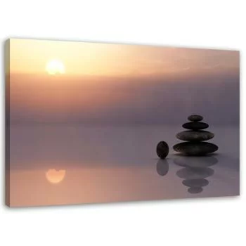 Obraz na płótnie, Kamienie Zen nad morzem - obrazek 2