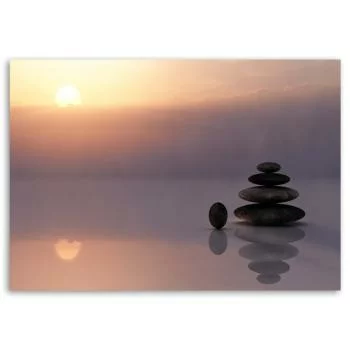 Obraz na płótnie, Kamienie Zen nad morzem - obrazek 3