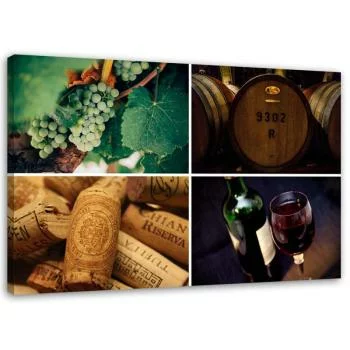 Obraz na płótnie, Wino i winogrona - obrazek 2