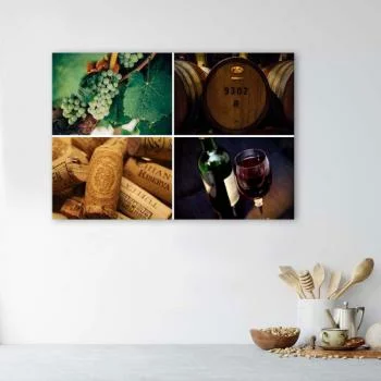 Obraz na płótnie, Wino i winogrona