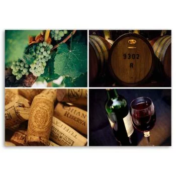 Obraz na płótnie, Wino i winogrona - obrazek 3