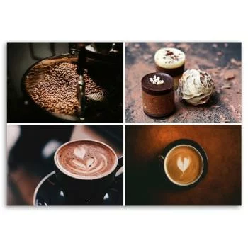 Obraz na płótnie, Kawa i słodycze - obrazek 3