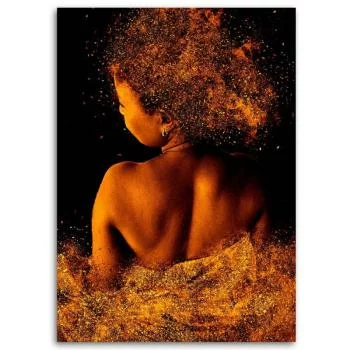 Obraz na płótnie, Młoda kobieta w złotym pyle - obrazek 3