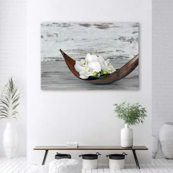 Obraz na płótnie, Białe kwiaty storczyka