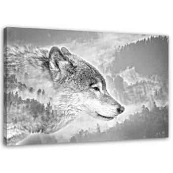 Obraz na płótnie, Wilk na śnieżnym tle - obrazek 2