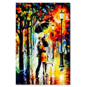 Obraz na płótnie, Zakochana para pod parasolem - obrazek 3