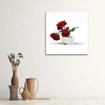 Obraz na płótnie, Czerwone róże w wazonie